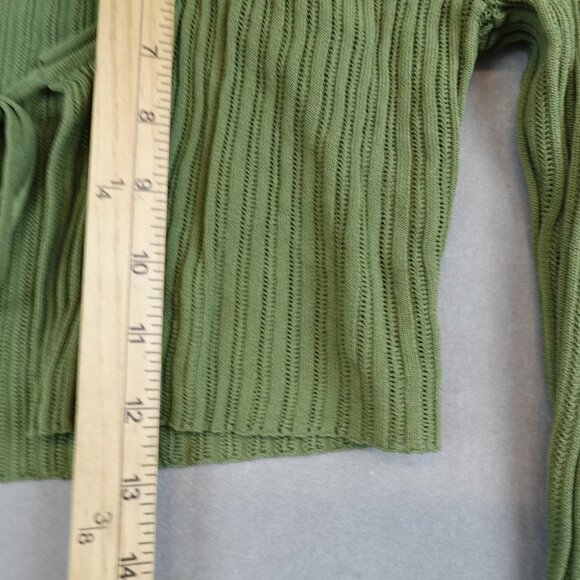 Princess Polly Eydie Long Sleeve Top Green Tie Front - Picture 3 of 6